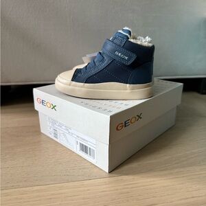 Geox Kids Navy and Cream High-Top Sneakers